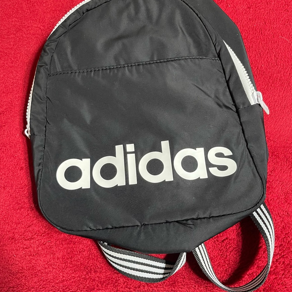 Adidas Black Mini Core Backpack with White Logo